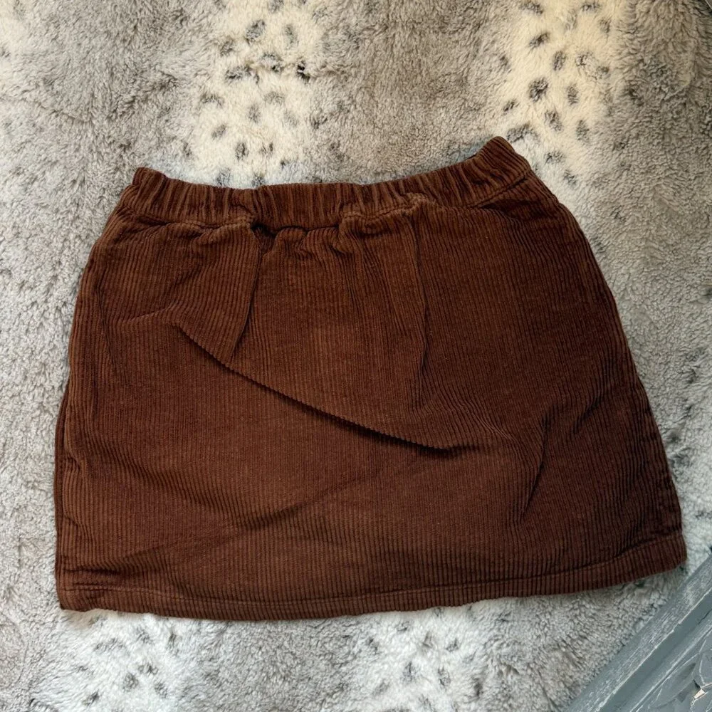 GAP Kids brown corduroy skirt with pockets girls medium preppy gorpcore winter